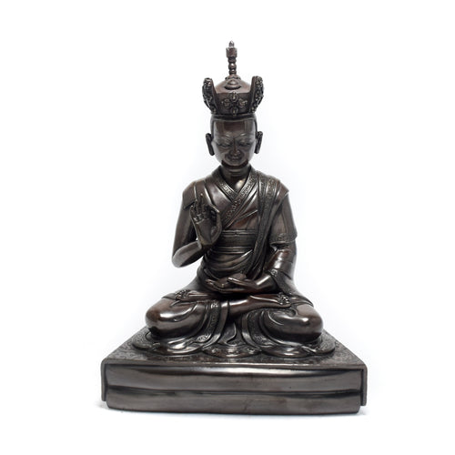 8th Karmapa Mikyo Dorje Copper Statue, Seated Guru, Full oxidized, Handcrafted in Nepal