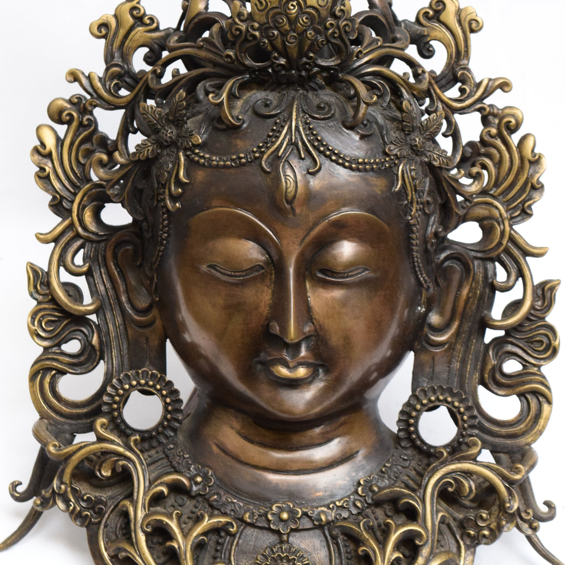 Green Tara Metal Wall Hanging, Green Tara Bodhisatva  Wall Decor Piece, Handcrafted in Nepal