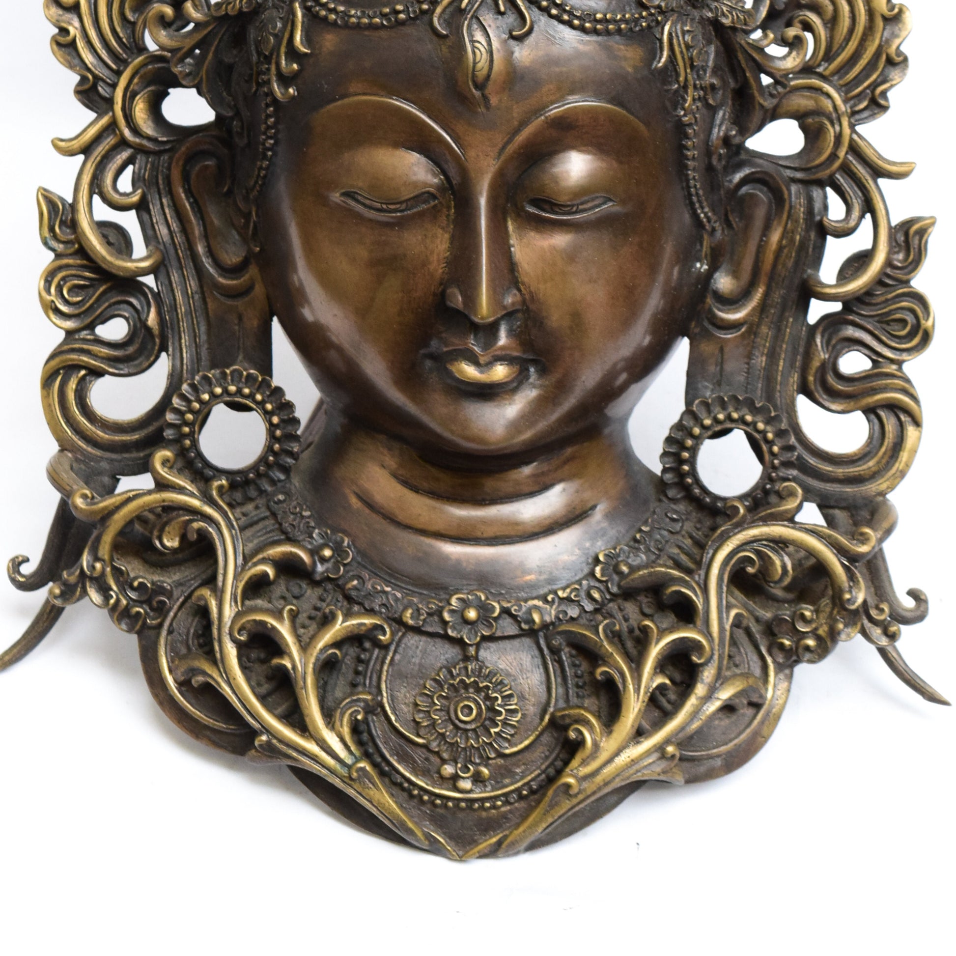 Green Tara Metal Wall Hanging, Green Tara Bodhisatva  Wall Decor Piece, Handcrafted in Nepal